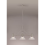 NLK03679 Louis 3 Light Telescopic Pendant With 30cm Bell Glass Shade Polished Nickel/Clear