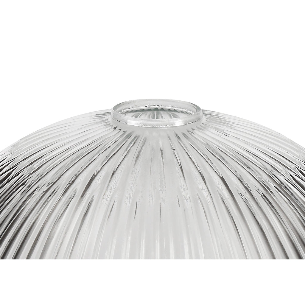 NLK03699 Louis 3 Light Telescopic Pendant With 30cm Dome Glass Shade Polished Nickel/Clear