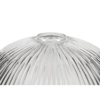 NLK03699 Louis 3 Light Telescopic Pendant With 30cm Dome Glass Shade Polished Nickel/Clear