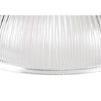 NLK03699 Louis 3 Light Telescopic Pendant With 30cm Dome Glass Shade Polished Nickel/Clear