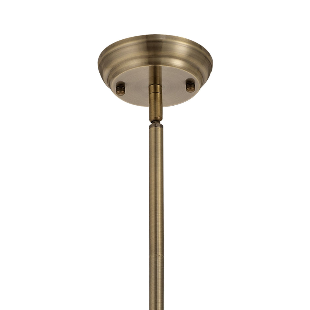 NLK04509 Louis/Umbrian 1 Light Telescopic Pendant With 30cm Tiffany Shade Antique Brass/Green/Chrome/Crystal