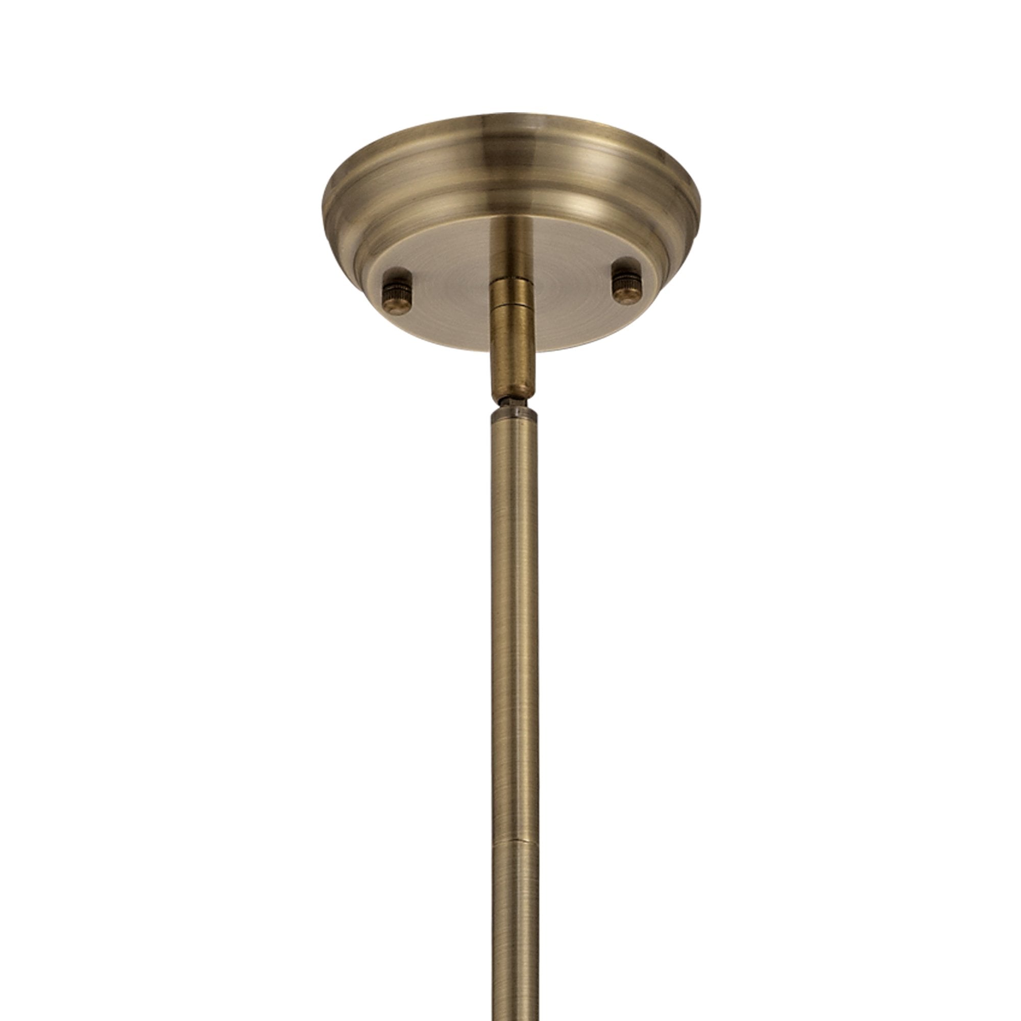 NLK04509 Louis/Umbrian 1 Light Telescopic Pendant With 30cm Tiffany Shade Antique Brass/Green/Chrome/Crystal