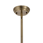 NLK04519 Louis/Umbrian 1 Light Telescopic Pendant With 30cm Tiffany Shade Antique Brass/Amber/Chrome/Crystal