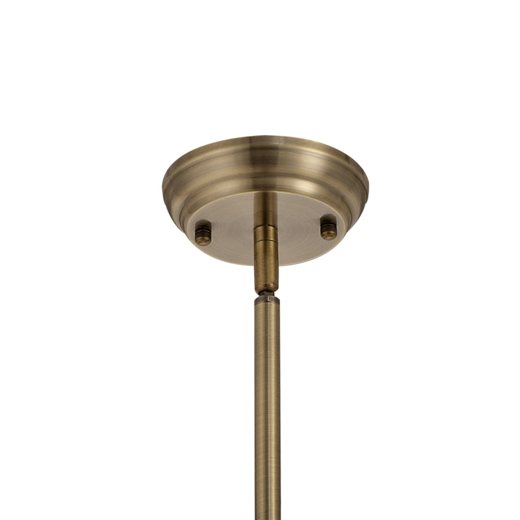 NLK04529 Louis/Umbrian 1 Light Telescopic Pendant With 30cm Tiffany Shade Antique Brass/Red/Chrome/Crystal