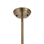 NLK04539 Louis/Umbrian 1 Light Telescopic Pendant With 30cm Tiffany Shade Antique Brass/Blue/Chrome/Crystal