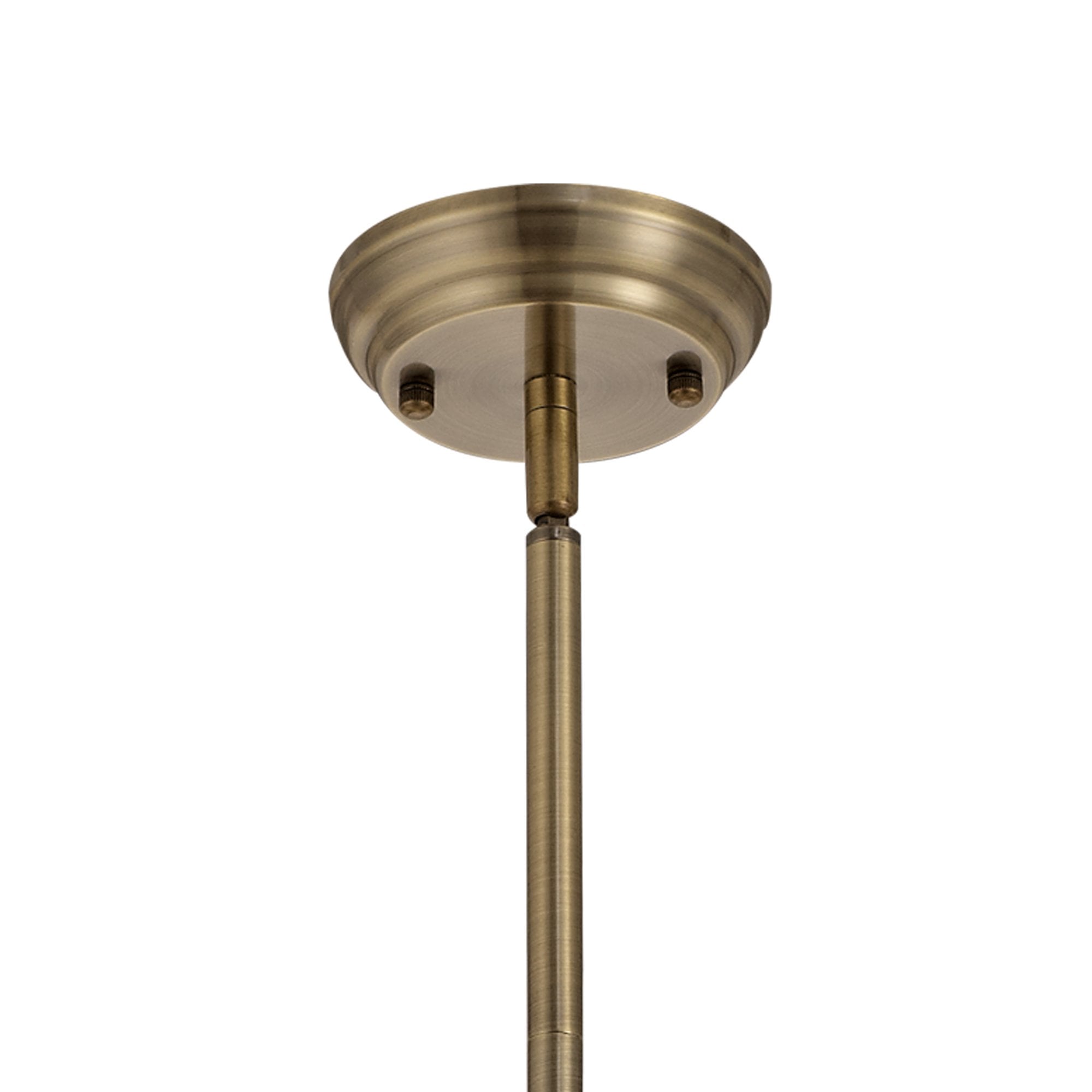 NLK04539 Louis/Umbrian 1 Light Telescopic Pendant With 30cm Tiffany Shade Antique Brass/Blue/Chrome/Crystal