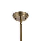 NLK04559 Louis/Tink 1 Light Telescopic Pendant With 30cm Tiffany Shade Antique Brass/Amber/Chrome/Crystal