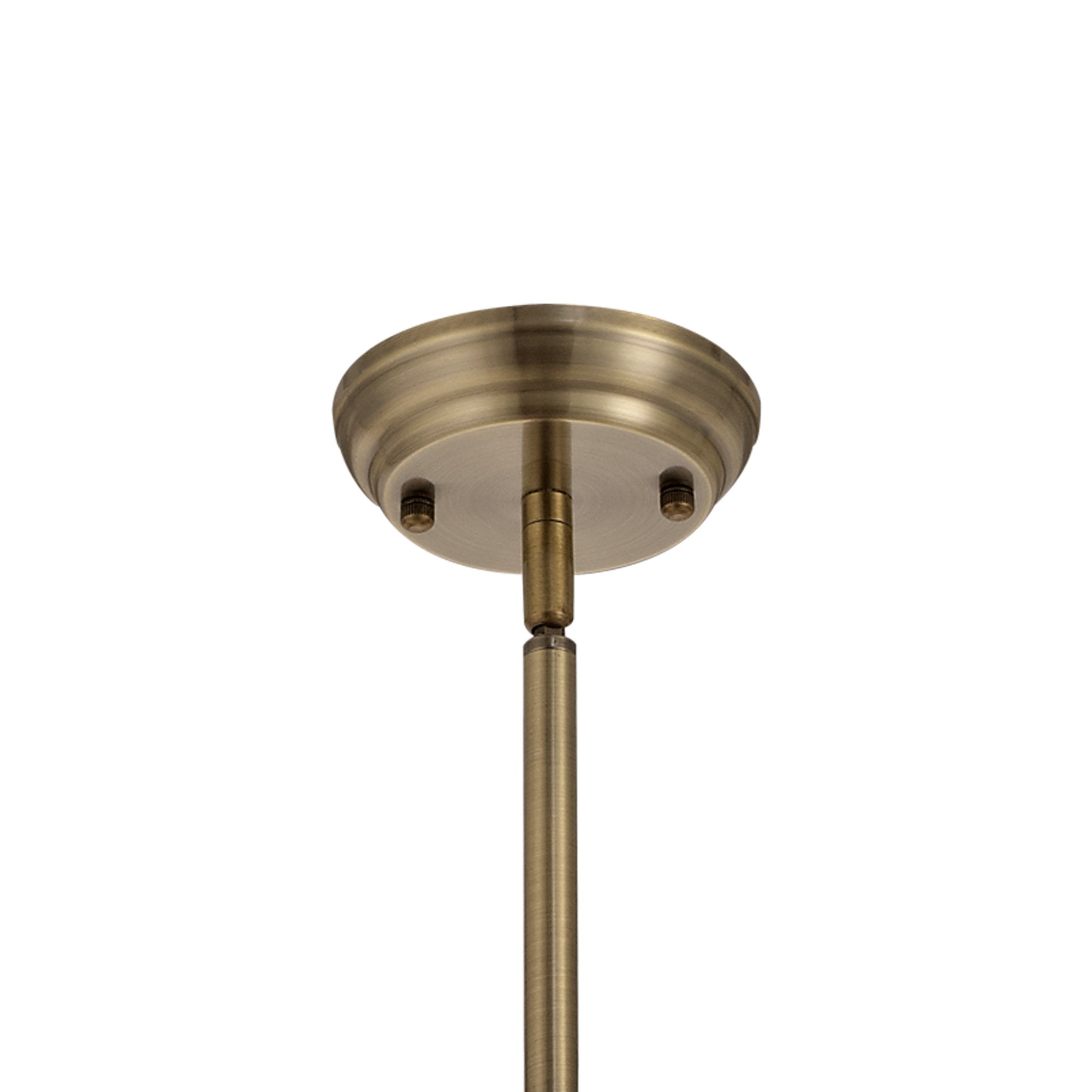 NLK04559 Louis/Tink 1 Light Telescopic Pendant With 30cm Tiffany Shade Antique Brass/Amber/Chrome/Crystal