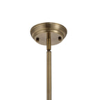 NLK04569 Louis/Heidi 1 Light Telescopic Pendant With 30cm Tiffany Shade Antique Brass/Blue/Orange/Crystal