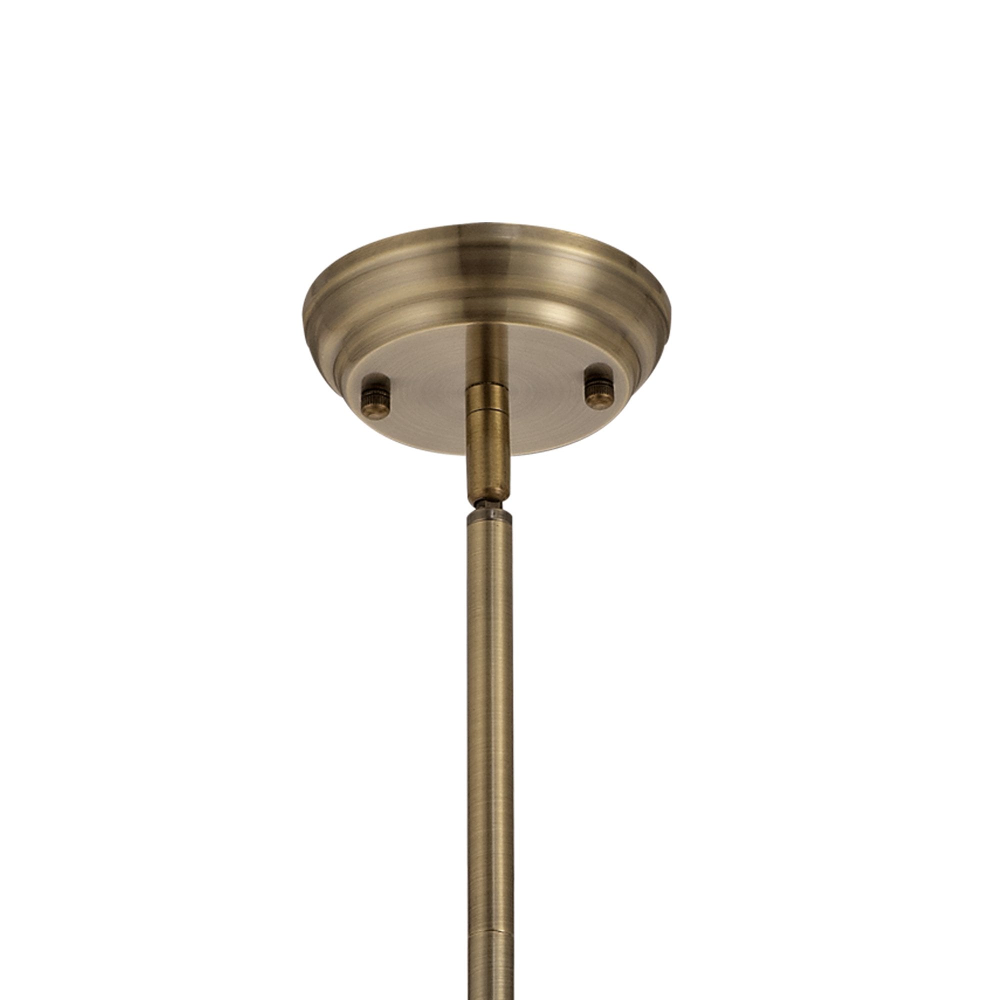 NLK04569 Louis/Heidi 1 Light Telescopic Pendant With 30cm Tiffany Shade Antique Brass/Blue/Orange/Crystal