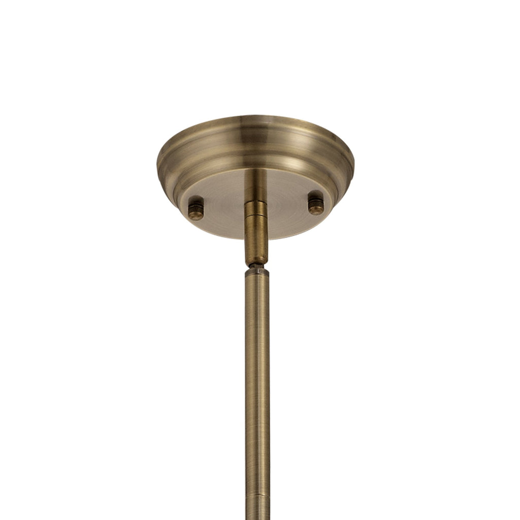 NLK04579 Louis/Heidi 1 Light Telescopic Pendant With 30cm Tiffany Shade Antique Brass/Purple/Pink/Crystal