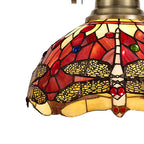 NLK04579 Louis/Heidi 1 Light Telescopic Pendant With 30cm Tiffany Shade Antique Brass/Purple/Pink/Crystal