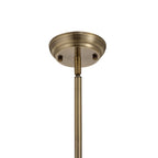 NLK04589 Louis/Ossie 1 Light Telescopic Pendant With 30cm Tiffany Shade Antique Brass/Blue/Clear Crystal