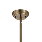 NLK04599 Louis/Chrisy 1 Light Telescopic Pendant With 30cm Tiffany Shade Antique Brass/Beige/Clear Crystal
