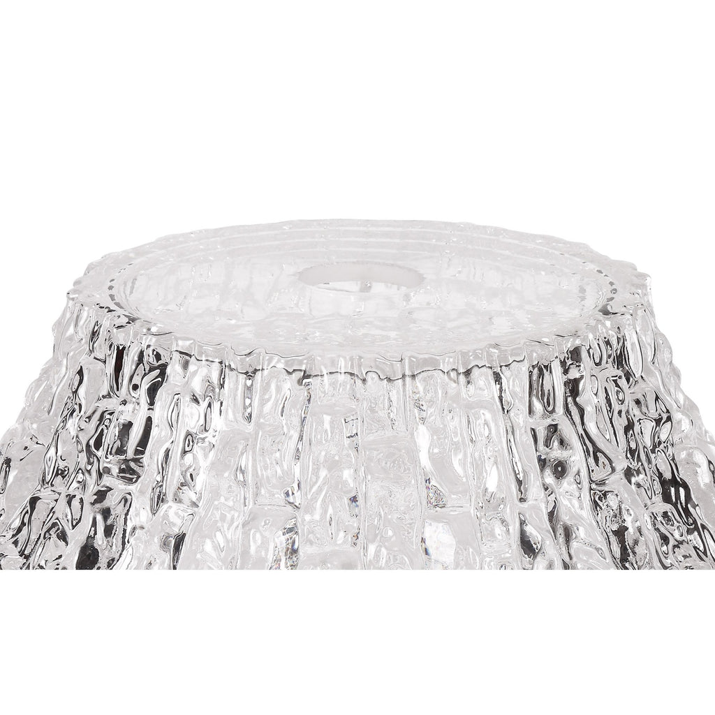 NLK04619 Louis Pendant With 38cm Patterned Round Shade Antique Brass/Clear Glass