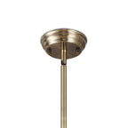 NLK04629 Louis Pendant With 30cm Flat Round Patterned Shade Antique Brass/Clear Glass