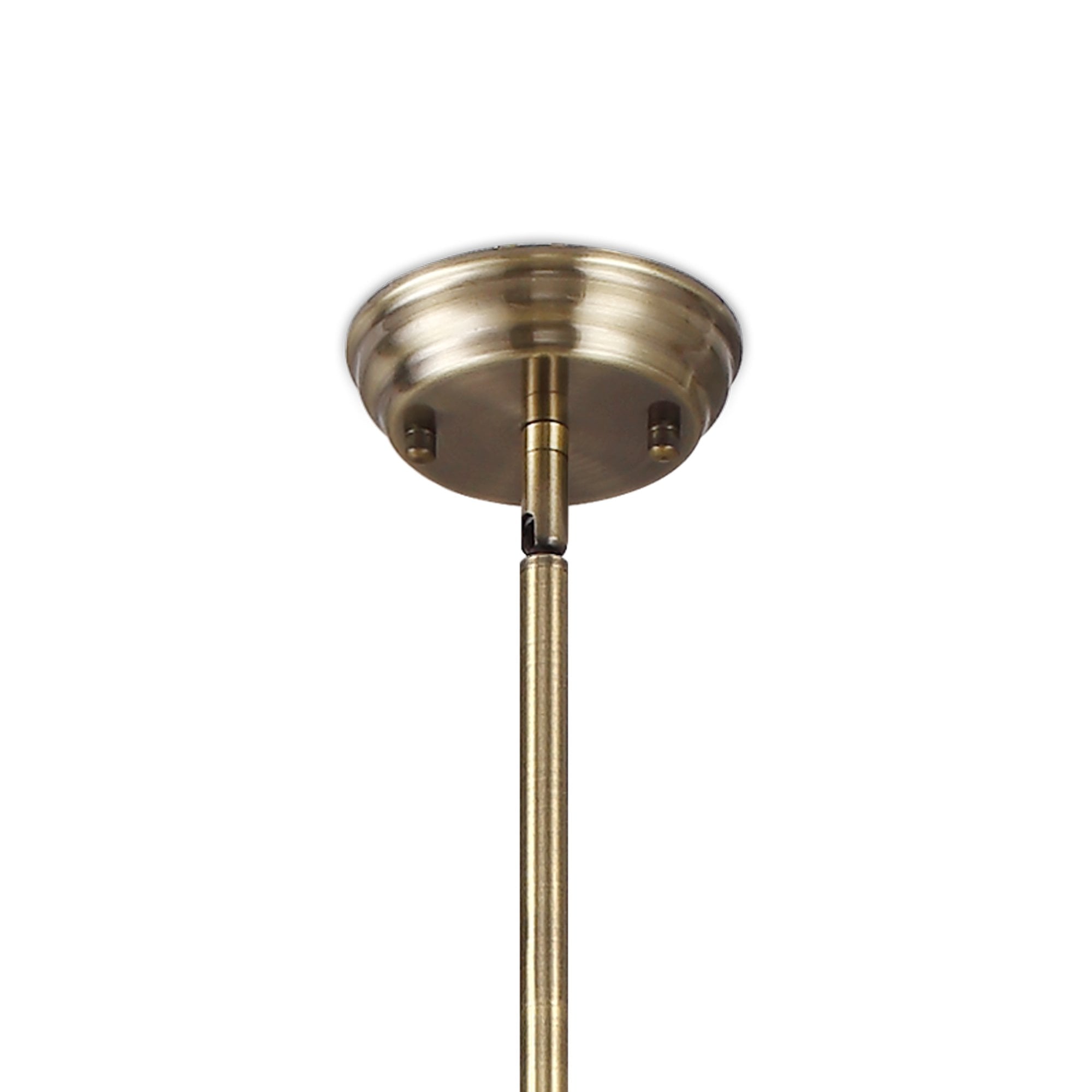 NLK04629 Louis Pendant With 30cm Flat Round Patterned Shade Antique Brass/Clear Glass