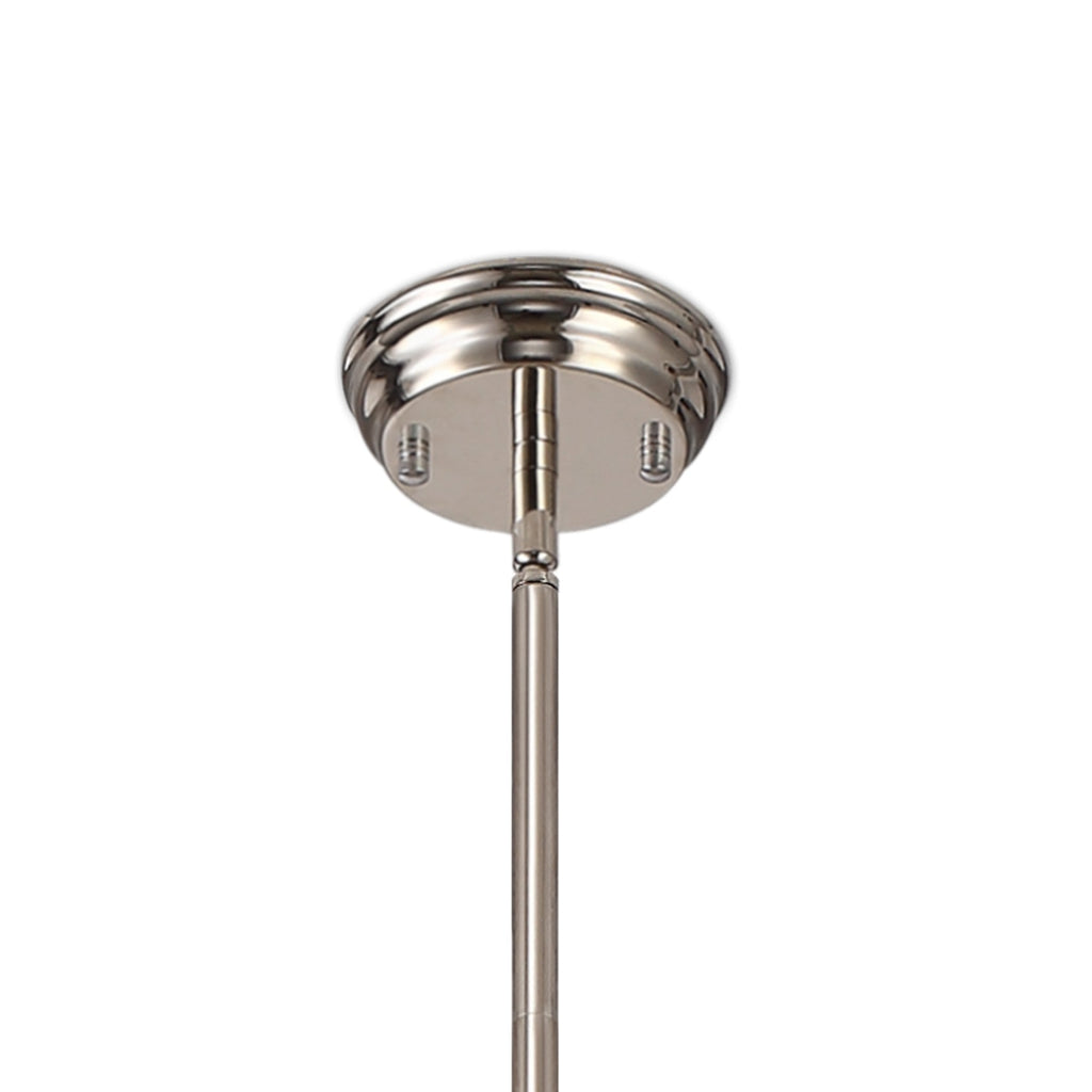 NLK04669 Louis Pendant With 30cm Flat Round Patterned Shade Polished Nickel/Clear Glass