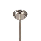 NLK04669 Louis Pendant With 30cm Flat Round Patterned Shade Polished Nickel/Clear Glass