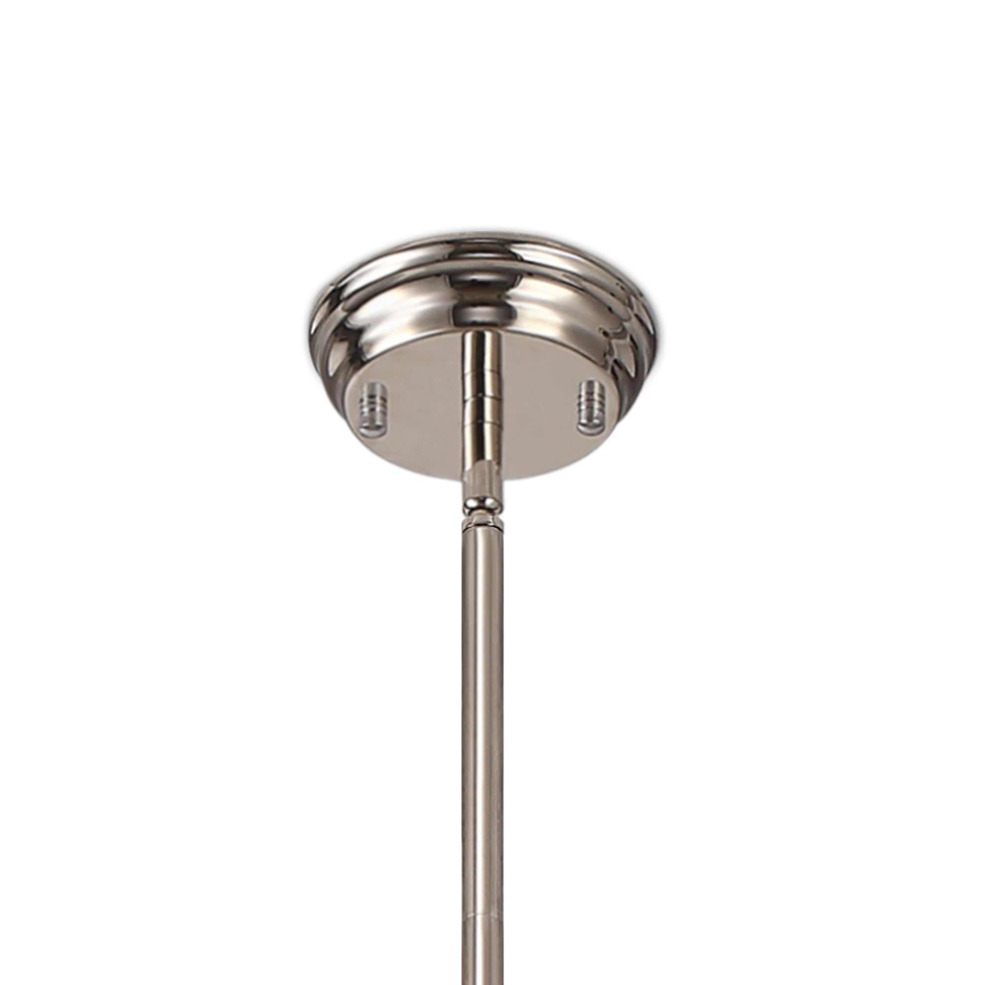 NLK04669 Louis Pendant With 30cm Flat Round Patterned Shade Polished Nickel/Clear Glass