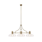 NLK04679 Louis Linear Pendant With 38cm Flat Round Shade Antique Brass/Clear Glass