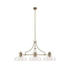 NLK04679 Louis Linear Pendant With 38cm Flat Round Shade Antique Brass/Clear Glass