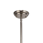 NLK04689 Louis/Ossie 1 Light Telescopic Pendant With 30cm Tiffany Shade Polished Nickel/Blue/Clear Crystal