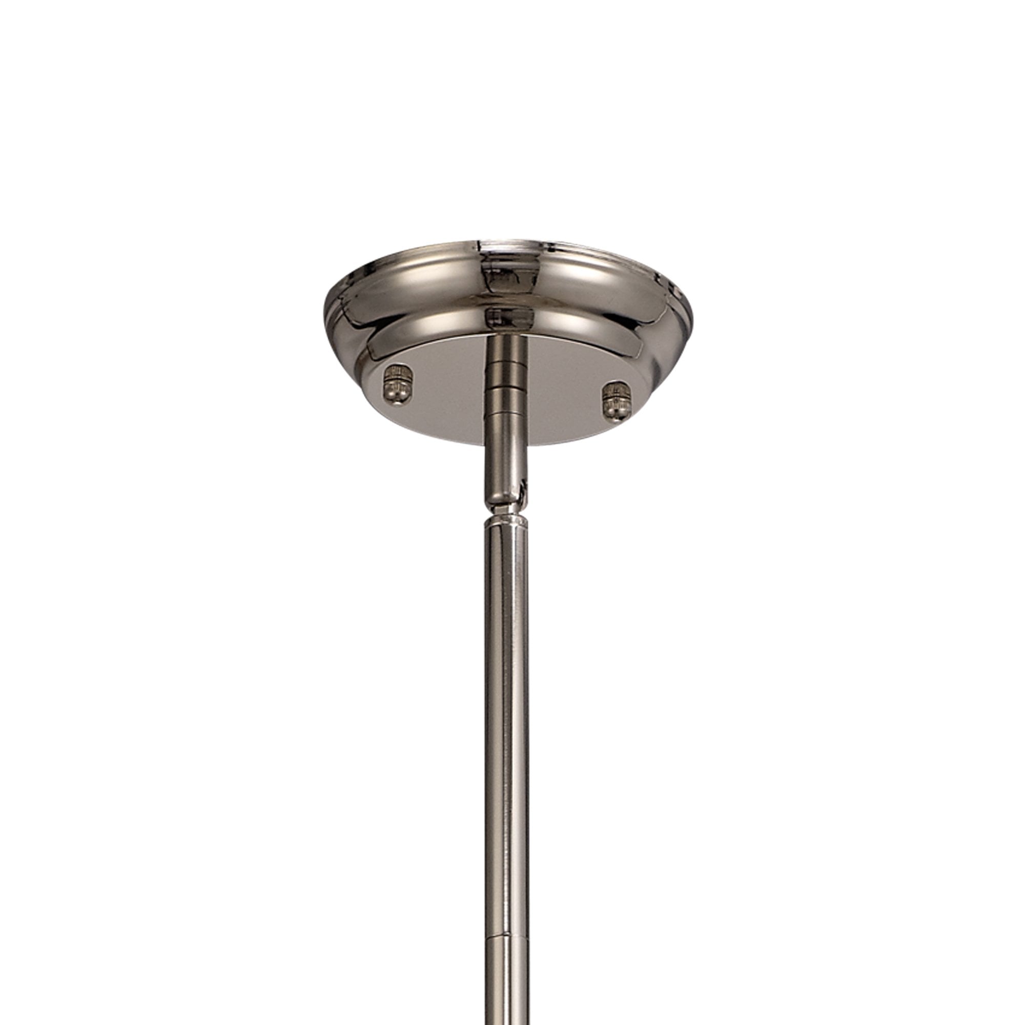NLK04689 Louis/Ossie 1 Light Telescopic Pendant With 30cm Tiffany Shade Polished Nickel/Blue/Clear Crystal