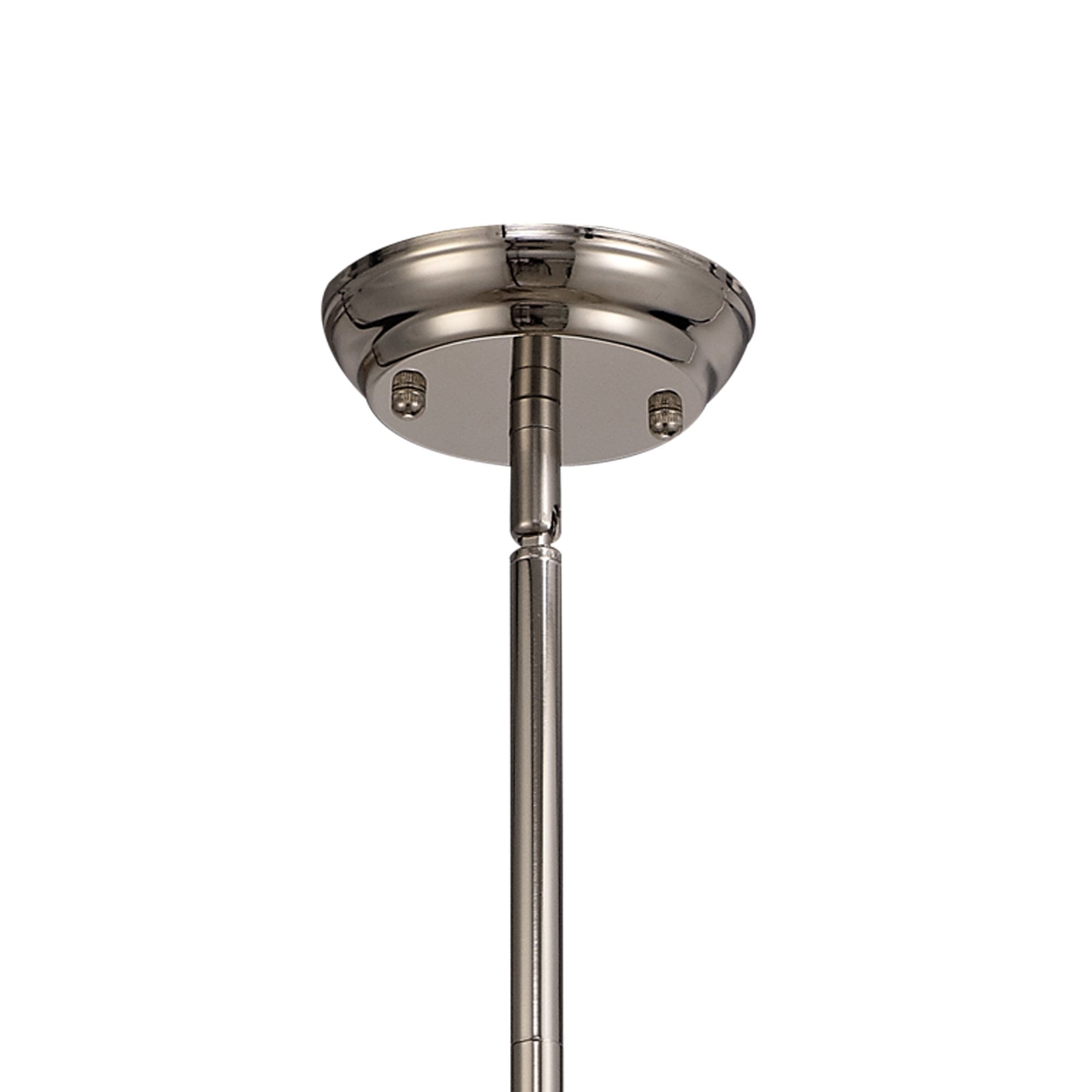 NLK04699 Louis/Chrisy 1 Light Telescopic Pendant With 30cm Tiffany Shade Polished Nickel/Beige/Clear Crystal