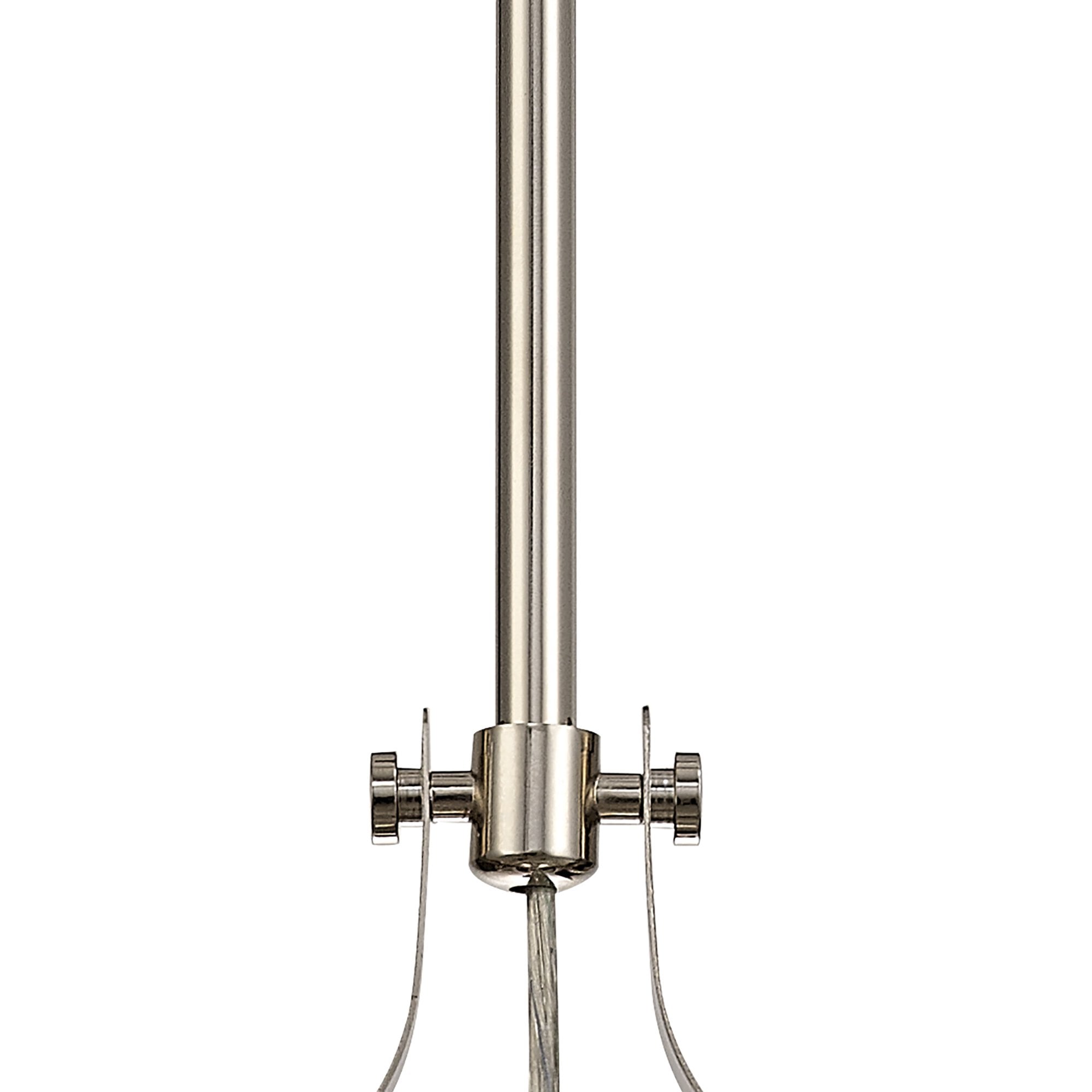 NLK04699 Louis/Chrisy 1 Light Telescopic Pendant With 30cm Tiffany Shade Polished Nickel/Beige/Clear Crystal
