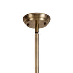 NLK04719 Louis/Umbrian 3 Light Telescopic Pendant With 30cm Tiffany Shade Antique Brass/Amber/CRome/Crystal