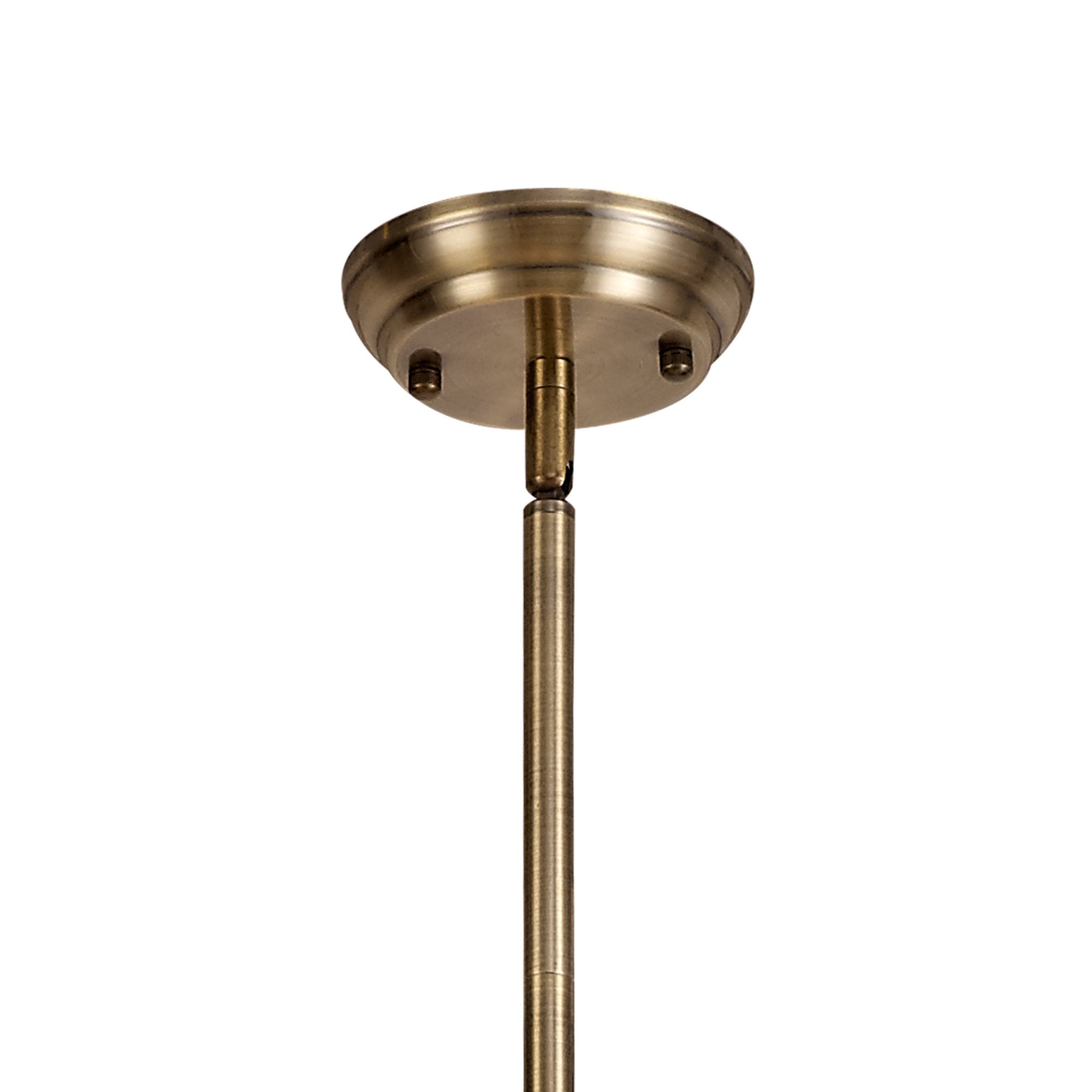 NLK04719 Louis/Umbrian 3 Light Telescopic Pendant With 30cm Tiffany Shade Antique Brass/Amber/CRome/Crystal