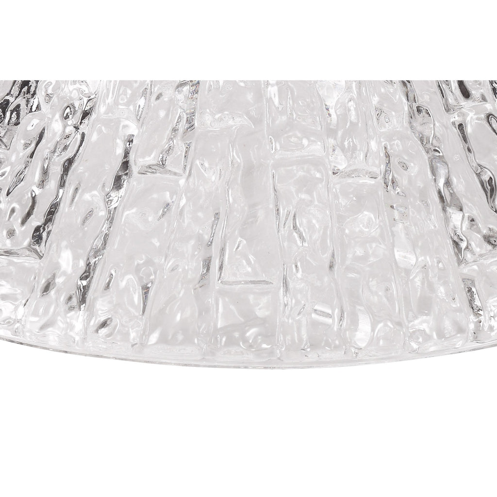 NLK04749 Louis Linear Pendant With 38cm Patterned Round Shade Antique Brass/Clear Glass