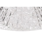 NLK04749 Louis Linear Pendant With 38cm Patterned Round Shade Antique Brass/Clear Glass