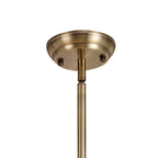 NLK04769 Louis/Heidi 3 Light Telescopic Pendant With 30cm Tiffany Shade Antique Brass/Blue/Orange/Crystal