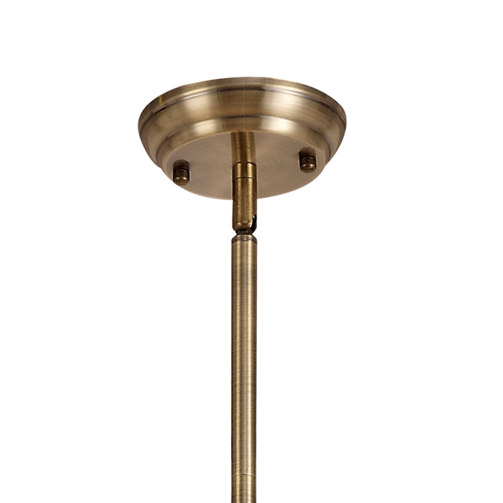 NLK04779 Louis/Heidi 3 Light Telescopic Pendant With 30cm Tiffany Shade Antique Brass/Purple/Pink/Crystal