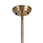 NLK04789 Louis/Ossie 3 Light Telescopic Pendant With 30cm Tiffany Shade Antique Brass/Blue/Clear Crystal