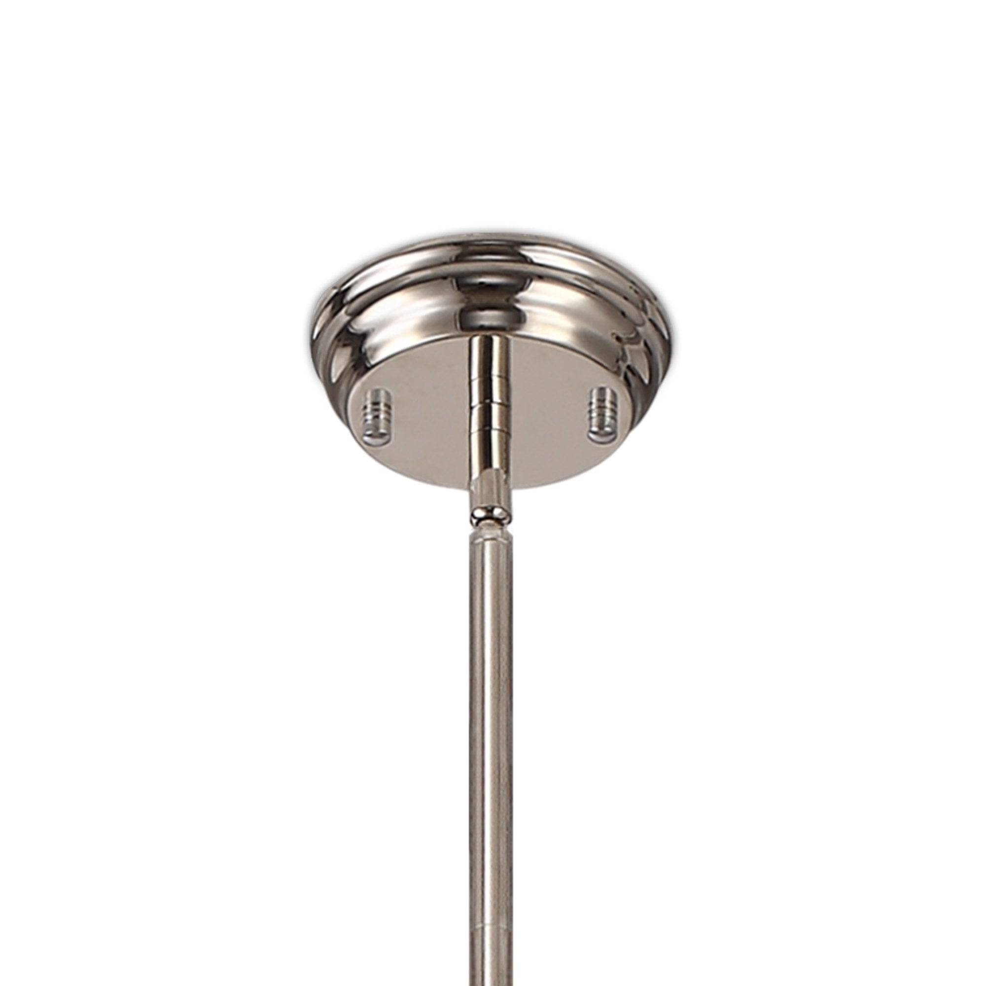 NLK04829 Louis Linear Pendant With 38cm Patterned Round Shade Polished Nickel/Clear Glass