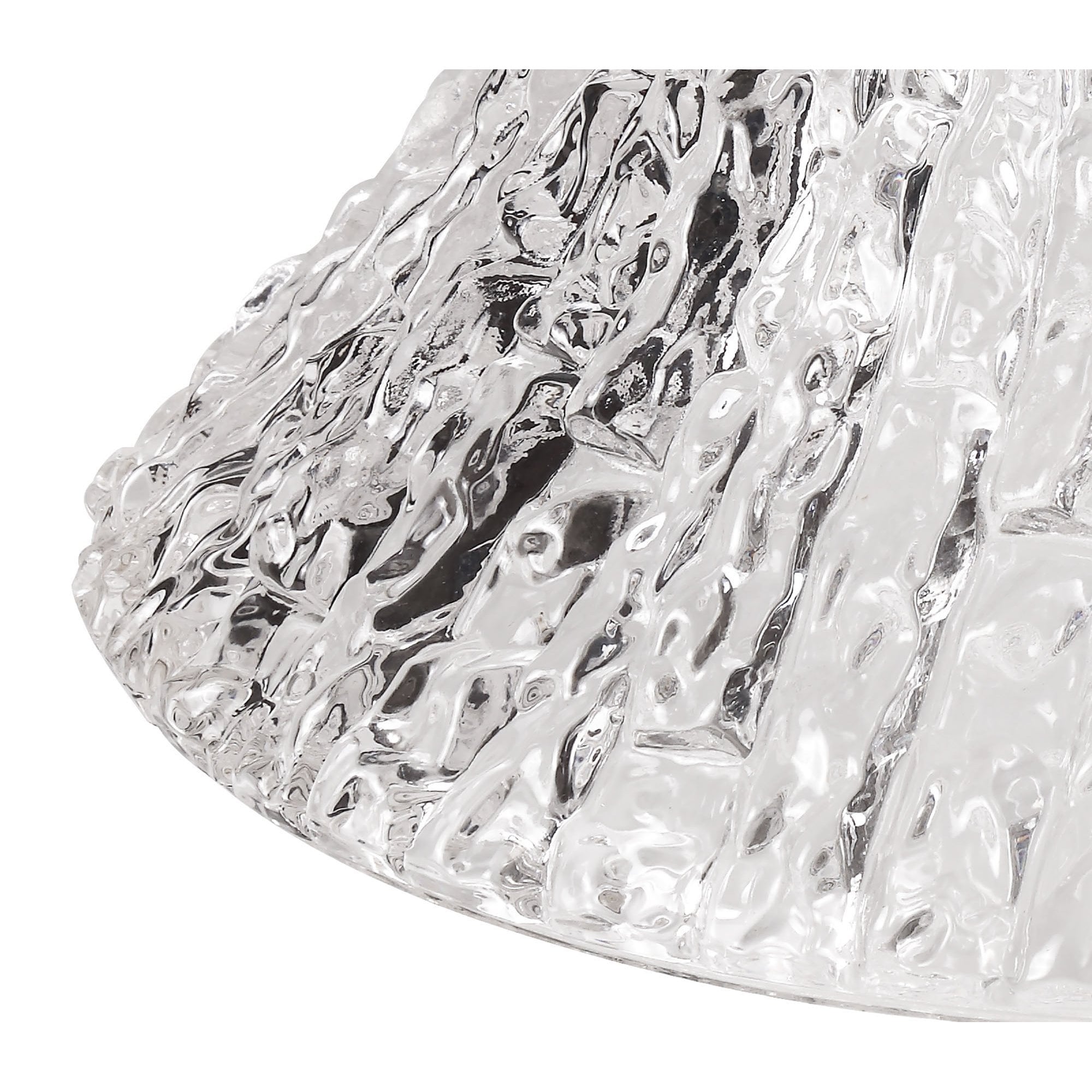 NLK04829 Louis Linear Pendant With 38cm Patterned Round Shade Polished Nickel/Clear Glass