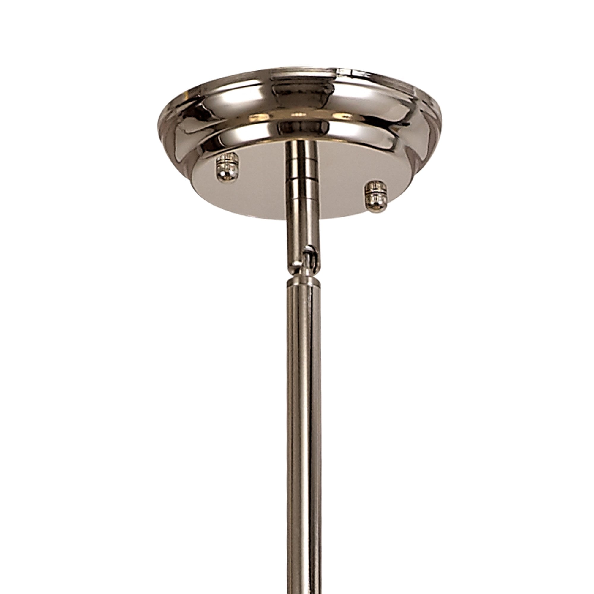 NLK04849 Louis/Umbrian 3 Light Telescopic Pendant With 30cm Tiffany Shade Polished Nickel/Grey/CRome/Crystal