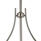 NLK04849 Louis/Umbrian 3 Light Telescopic Pendant With 30cm Tiffany Shade Polished Nickel/Grey/CRome/Crystal