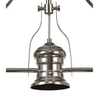 NLK04849 Louis/Umbrian 3 Light Telescopic Pendant With 30cm Tiffany Shade Polished Nickel/Grey/CRome/Crystal
