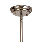 NLK04889 Louis/Ossie 3 Light Telescopic Pendant With 30cm Tiffany Shade Polished Nickel/Blue/Clear Crystal