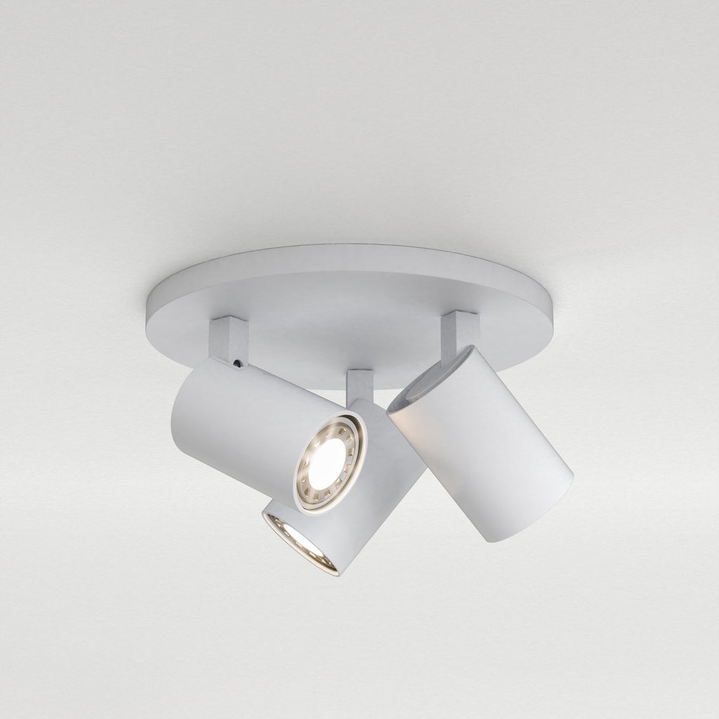 1286002 Ascoli Triple Round Spotlight Textured White