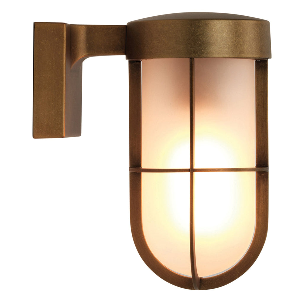 1368008 Cabin Wall Frosted Outdoor Wall Light Antique Brass (S)