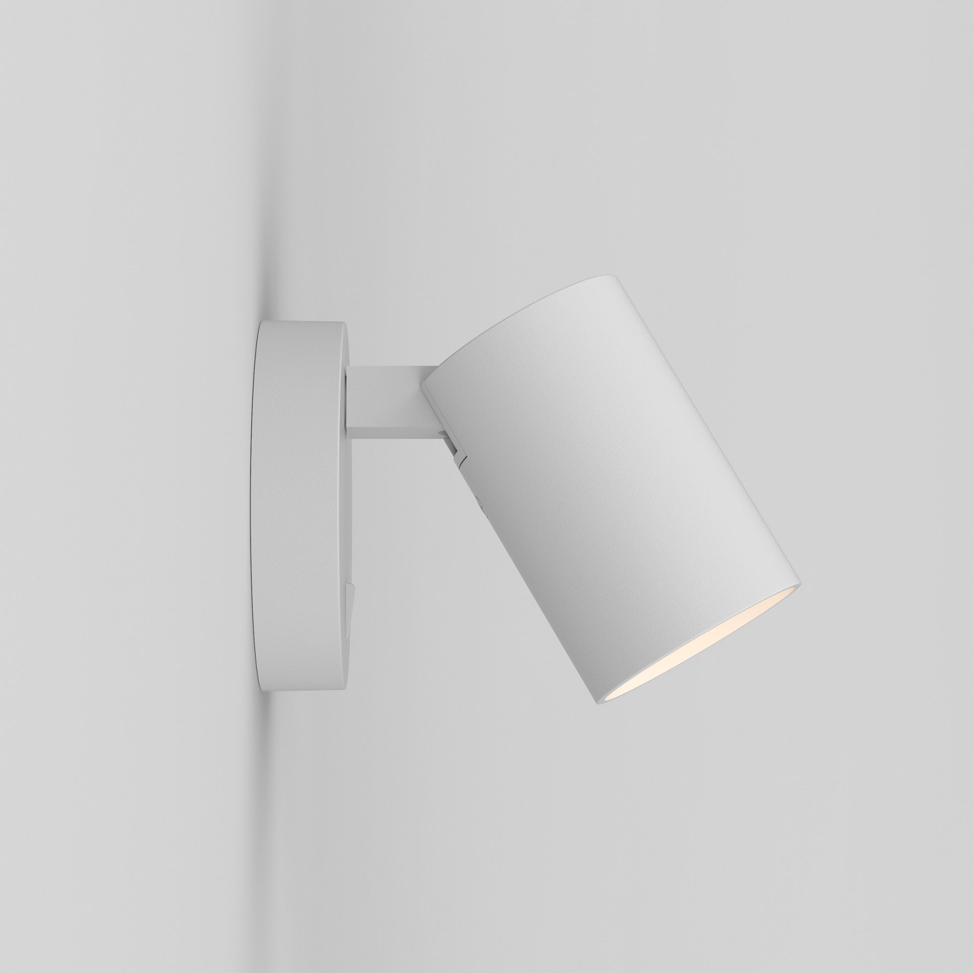 Ascoli Single Switched Reading  Light Textured White