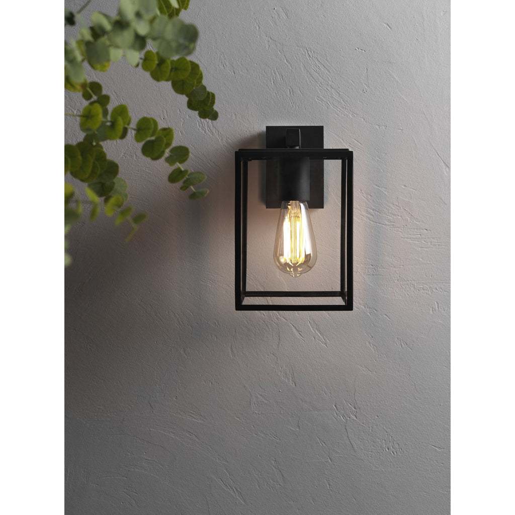 1354003 Box Lantern 270 Outdoor Wall Light Textured Black