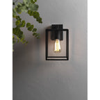 1354003 Box Lantern 270 Outdoor Wall Light Textured Black