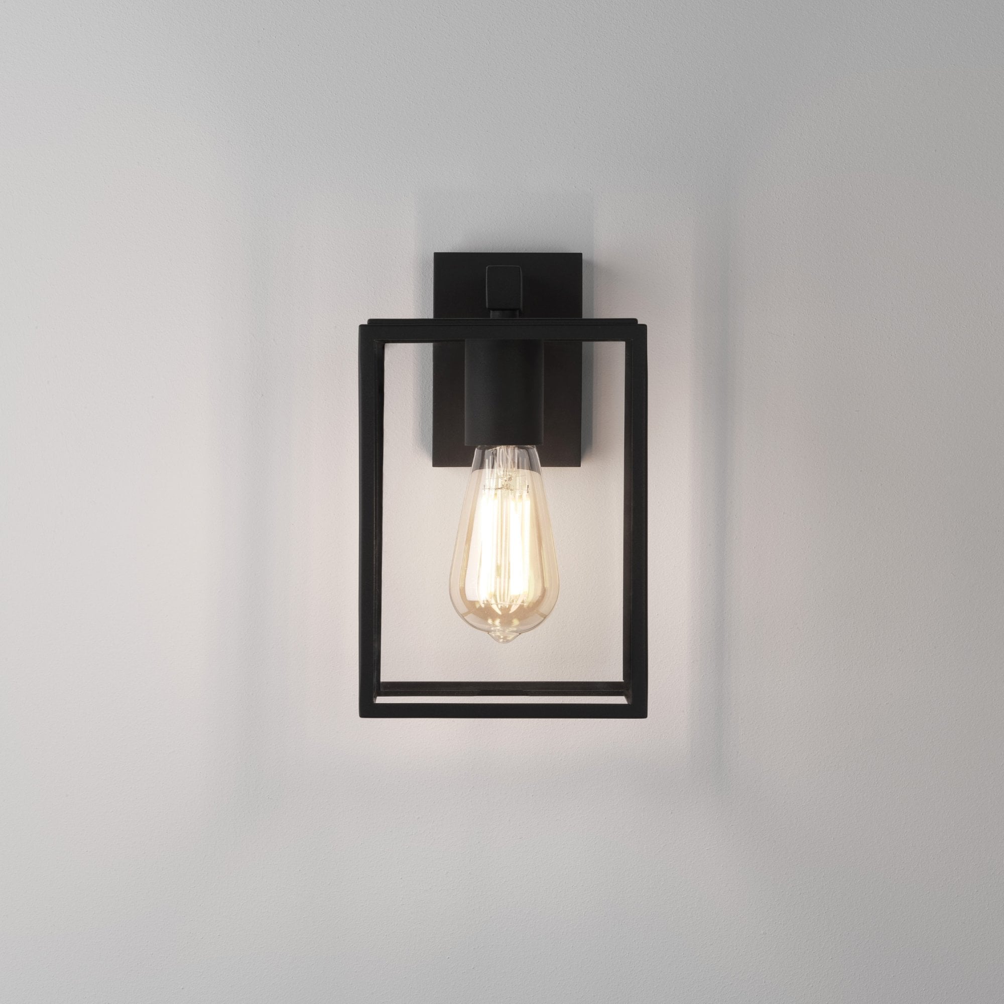 1354003 Box Lantern 270 Outdoor Wall Light Textured Black