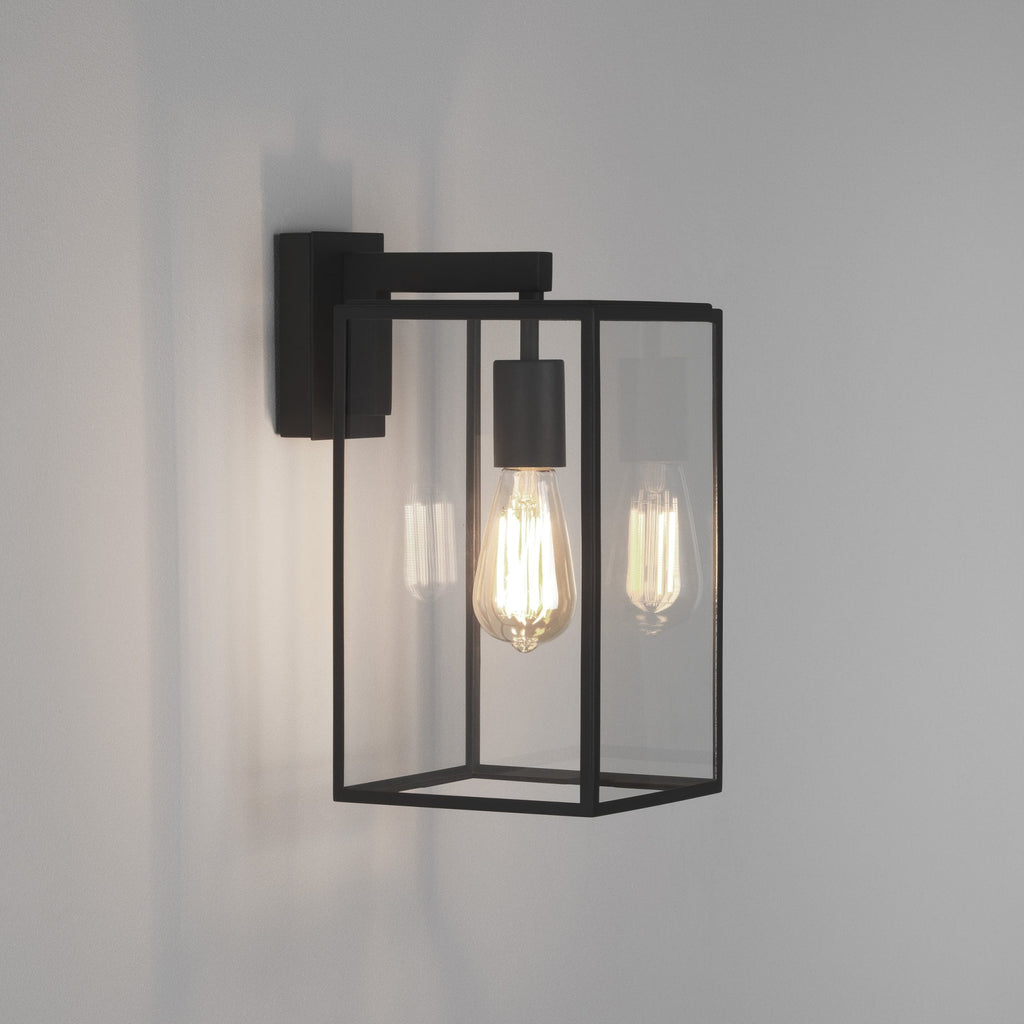 1354004 Box Lantern 350 Outdoor Wall Light Textured Black